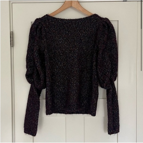 CLUB Monaco Metallic Puff Sleeve Sweater - Picture 2 of 9